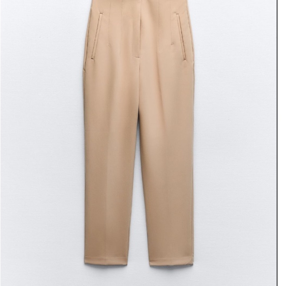 Zara size L tan highwaist ankle pants